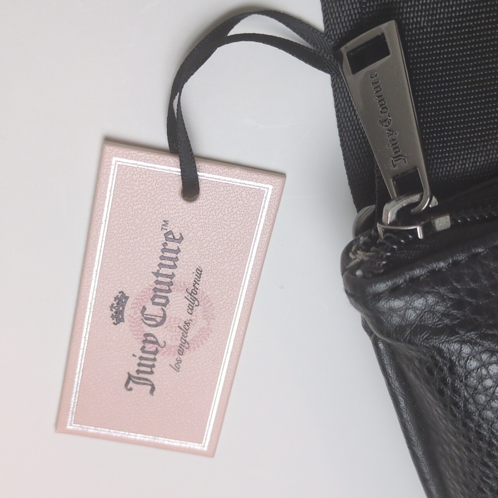 Juicy Couture All Nighter Black Vegan Leather Adjustable Strap Crossbody Bag NWT - Picture 9 of 17